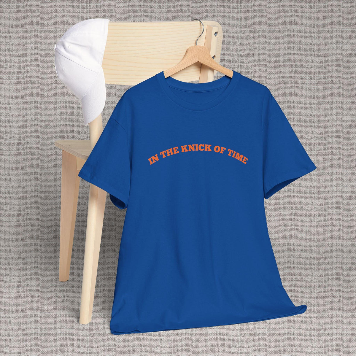 Knick Time Ny Basketball Pun Tee Sports Fan Blue Orange Game Day Pop Culture
