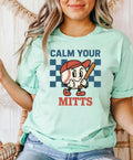 Baseball Calm Mitts Vintage Cartoon Retro Baseball Humor Tee Baseball Lovers Coach Player Tee