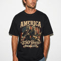 George Washington Lincoln Playing Guitar Abe Lincoln 250th Comfort Colors Patriotic 4th July Tee American Flag Rock