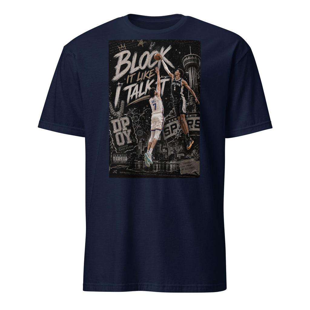 Block Like Talk Spurs Wembanyama Hip Hop Basketball Tee San Antonio Spurs Fan