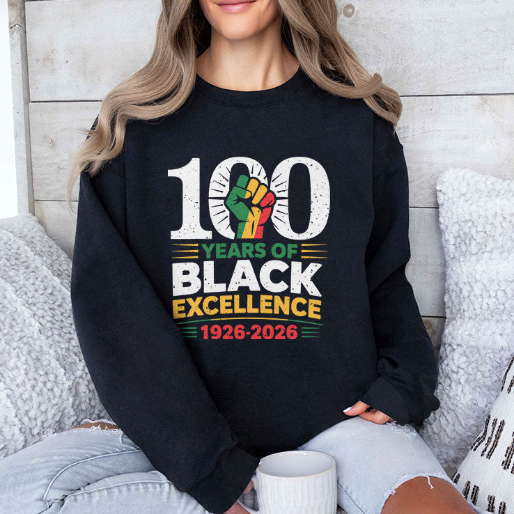 100 Years Of Black Excellence 1926 2026 Black History Month Shirt Unisex