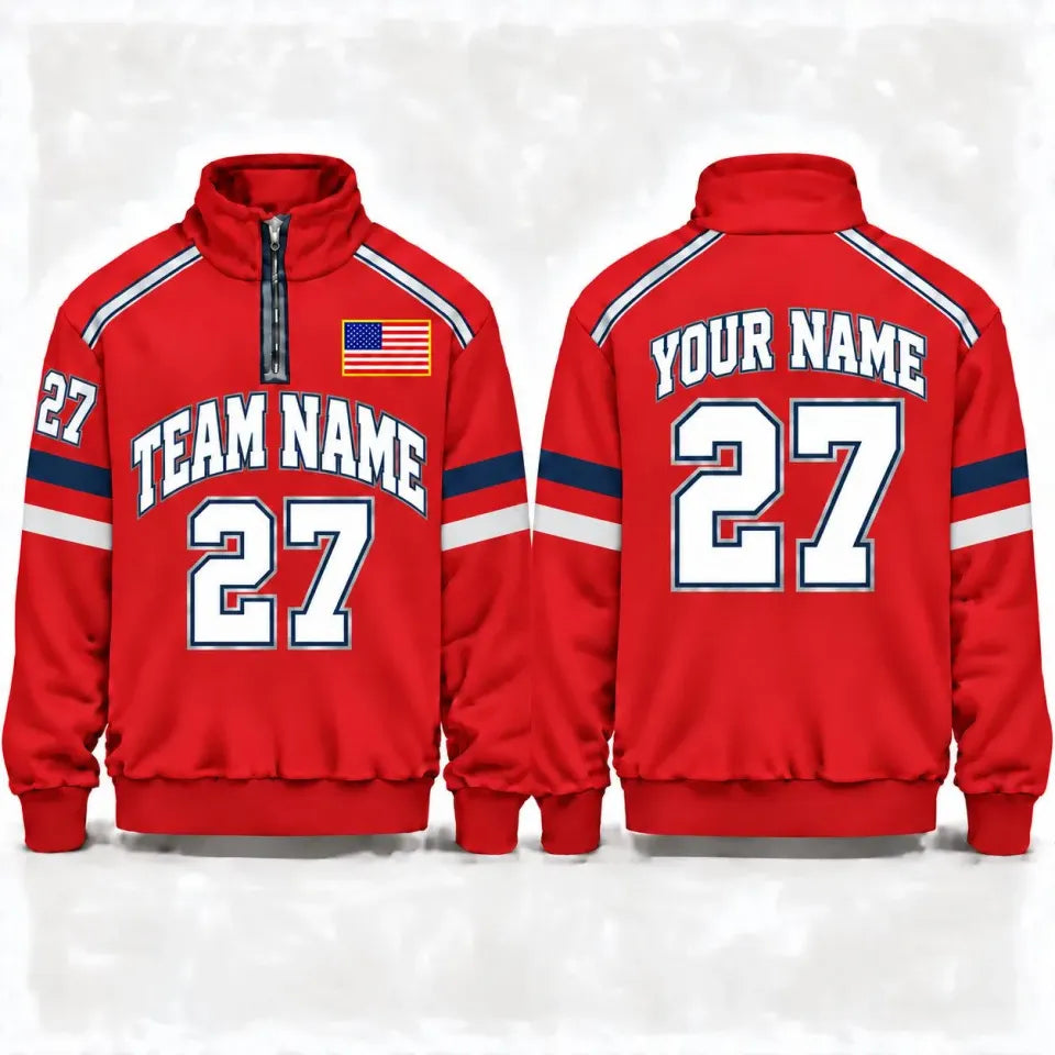 Personalized New England Football Quarter Zip Pullover, Vintage Game Day Sports Top, Fan Gift