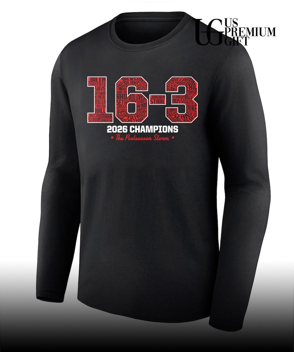 16-3 2026 Champs Carolina Hurricanes hockey Champions the Postseason Storm shirt Unisex