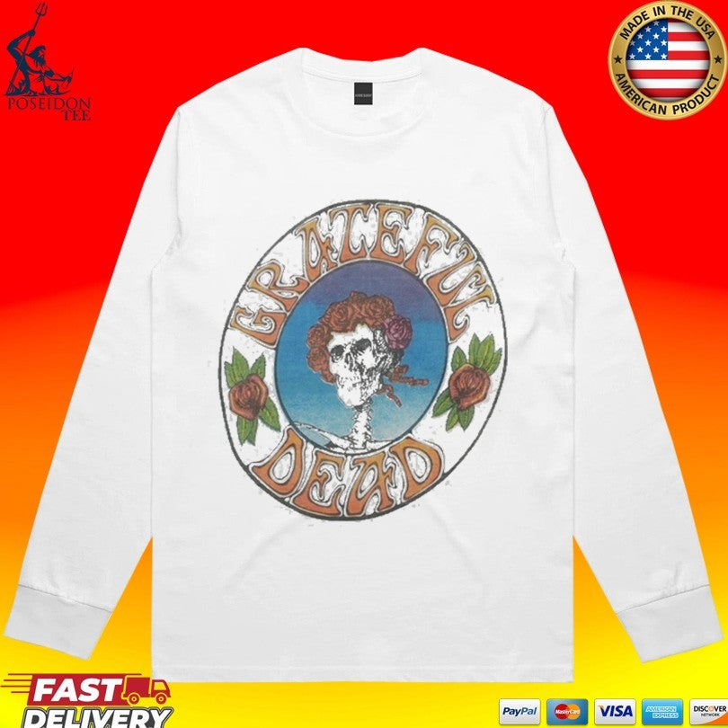 1970s Grateful Dead Bertha Skull Roses Unisex