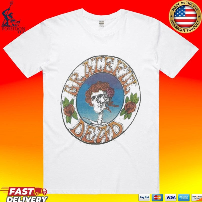 1970s Grateful Dead Bertha Skull Roses Unisex