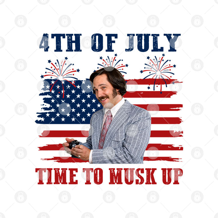 Brian FanBrian Fantana Time To Musk Up Funny Anchorman 4th of July T Shirt Unisex