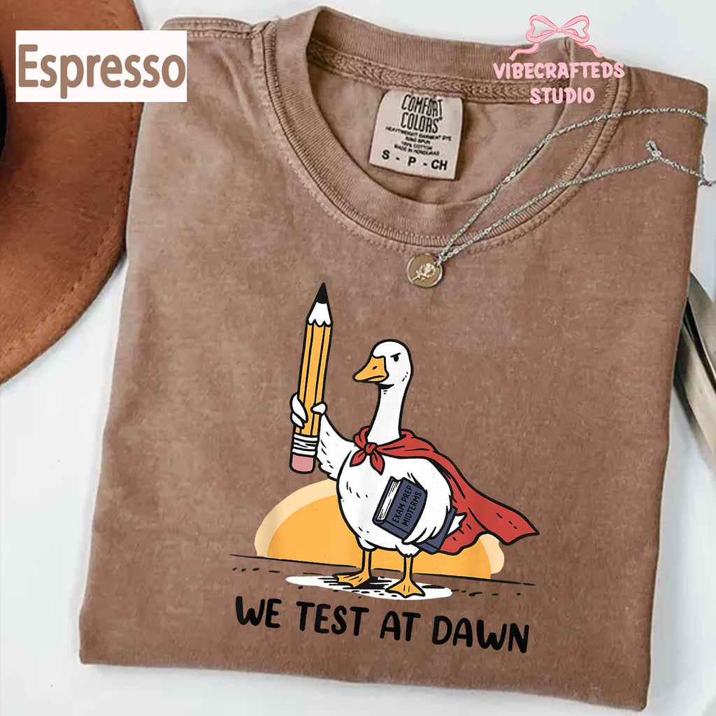 Test Dawn Teacher Goose Comfort Colors Test Day Teacher Teacher Humor Exam Day Goodbye School Tee