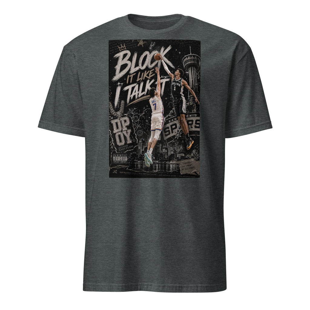 Block Like Talk Spurs Wembanyama Hip Hop Basketball Tee San Antonio Spurs Fan
