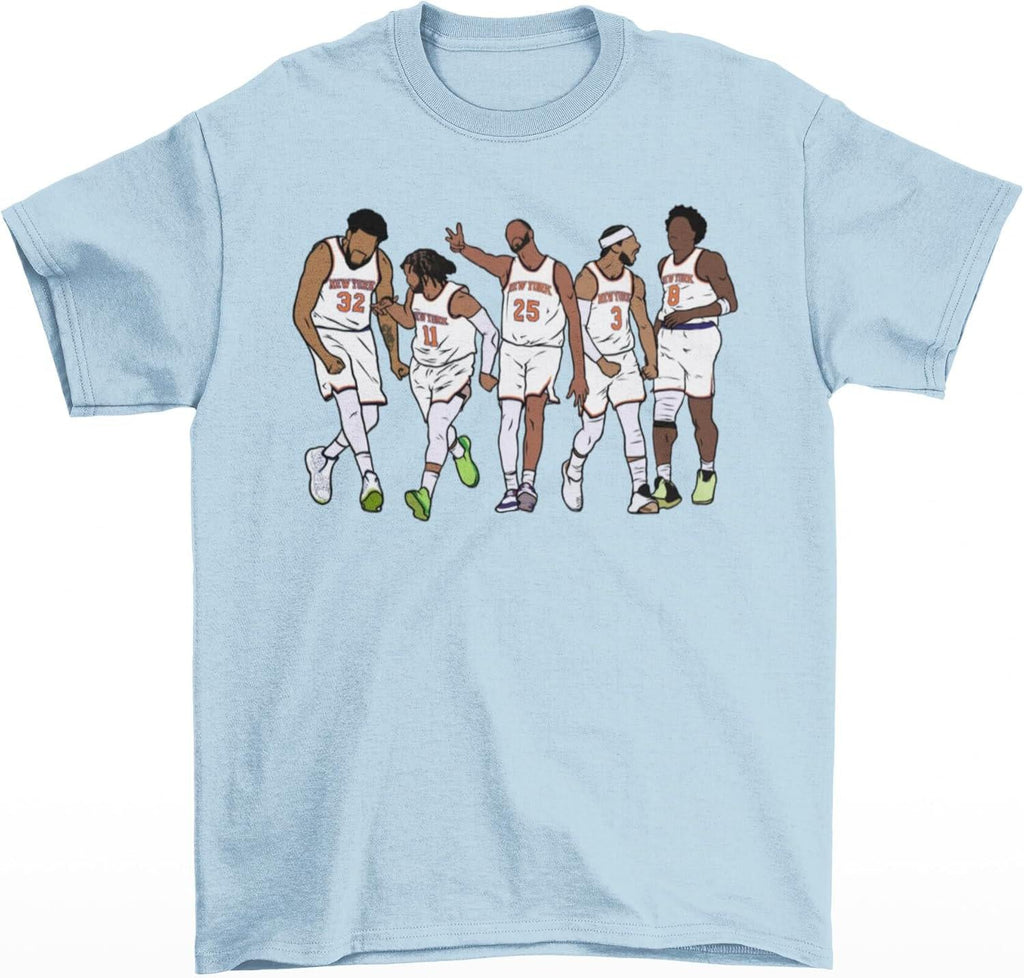 Ny Basketball Starting Brunson Towns Bridges Hart Anunoby Retro Tee