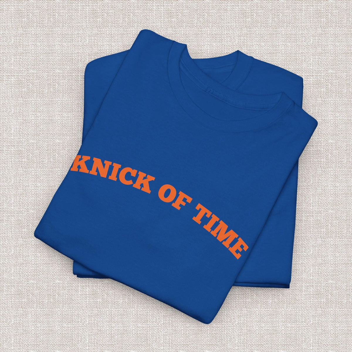 Knick Time Ny Basketball Pun Tee Sports Fan Blue Orange Game Day Retro Pop Culture