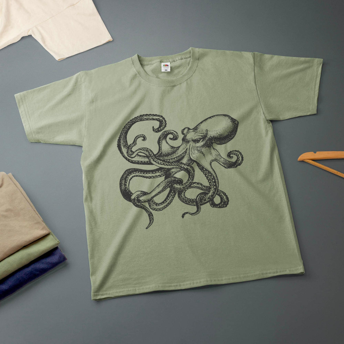 Octopus Ink Drawing Kraken Various Sizes Colours Tee Unisex