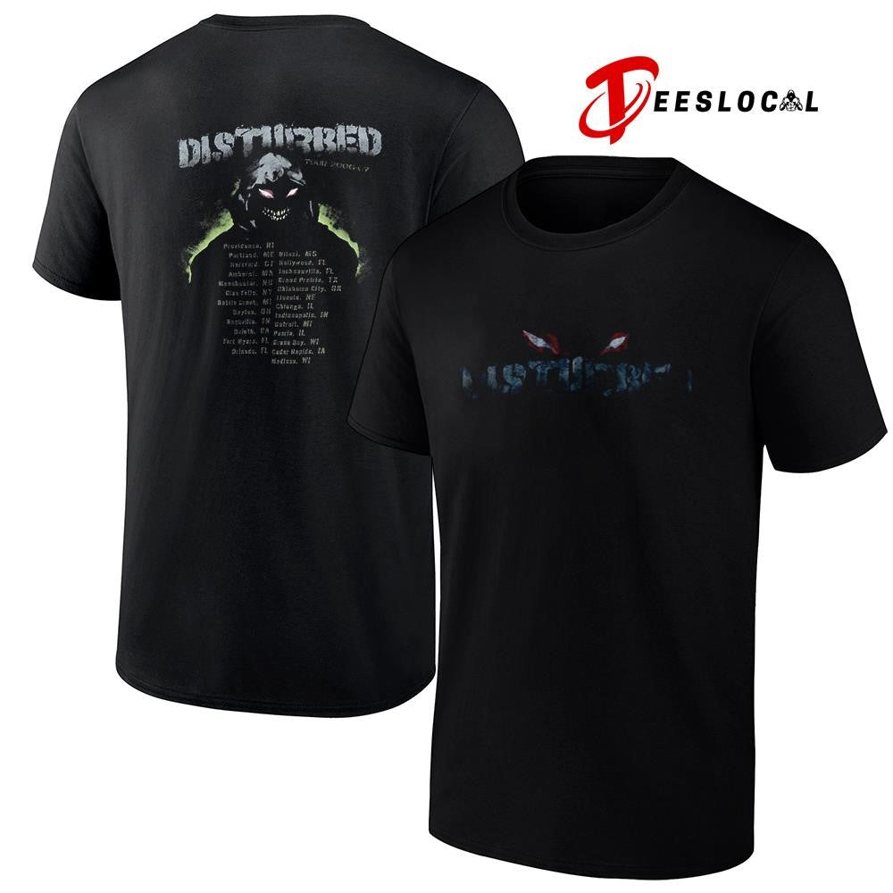 2006 Disturbed tour locations graphic shirt Unisex