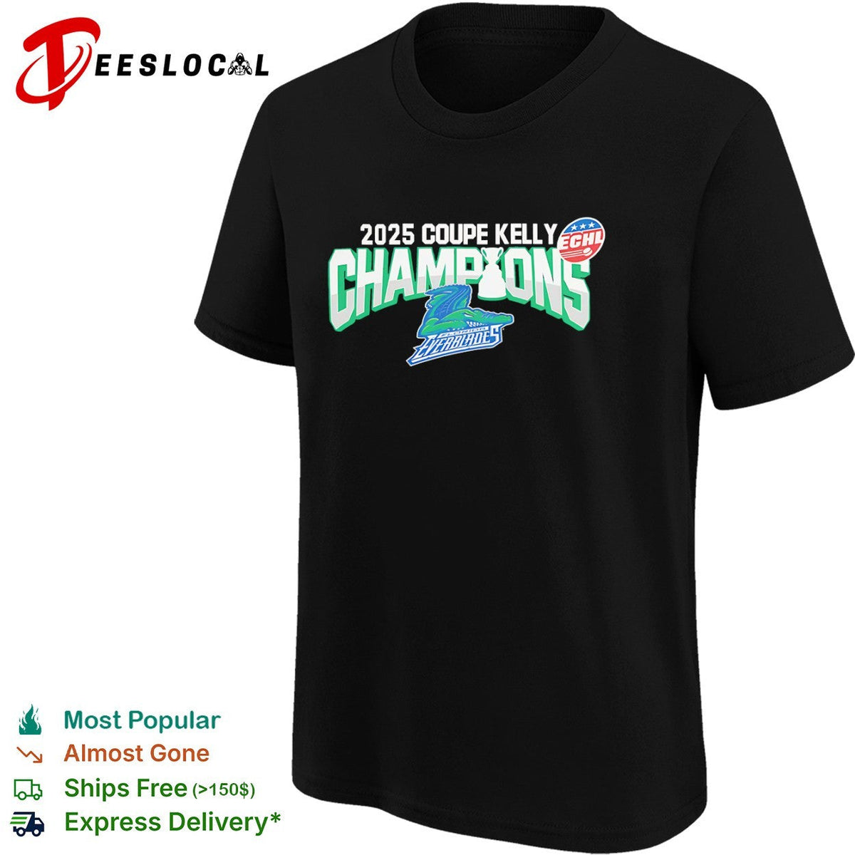 2025 Coupe Kelly Champions Florida Everblades ECHL Hockey Playoffs Winner shirt Unisex