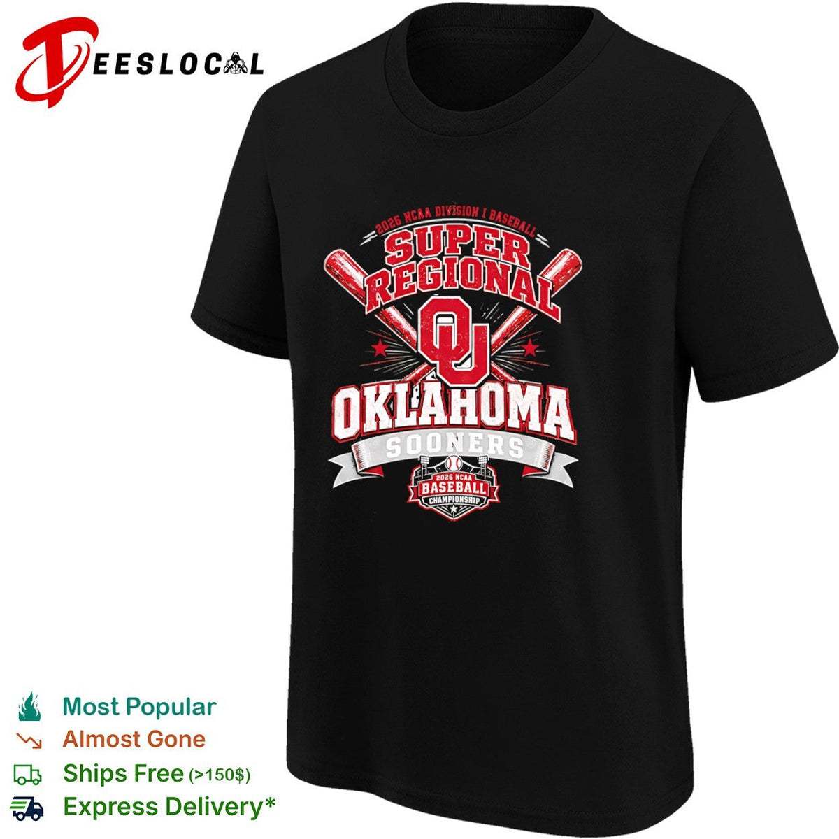 2025 NCAA Division I Baseball Super Regional Oklahoma Sooners 2026 Championship shirt Unisex