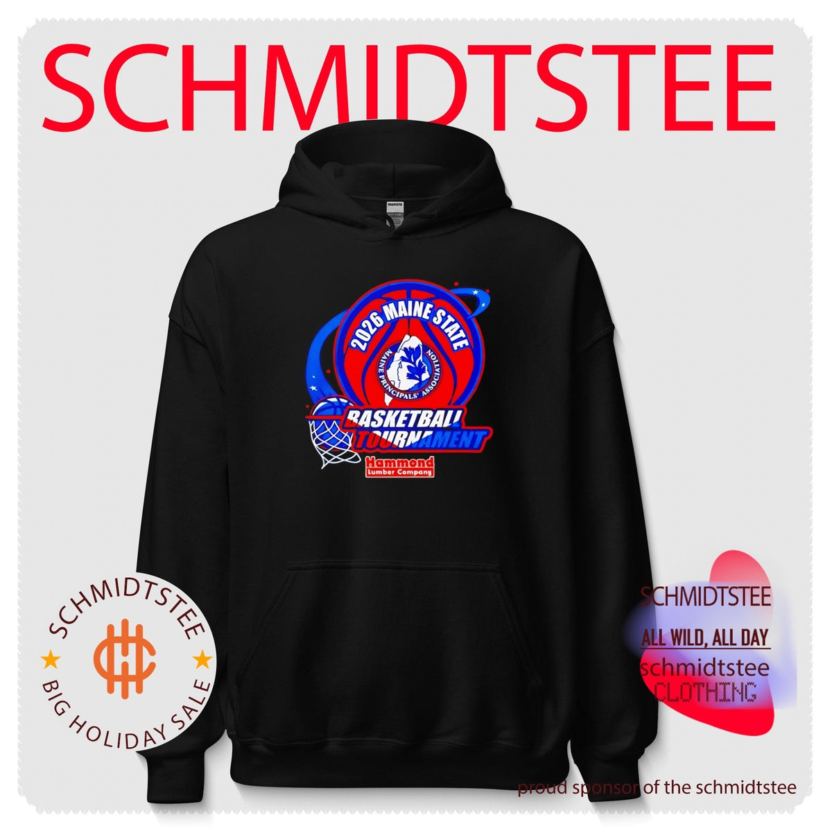 2026 Maine State Basketball Tournament Maine Principals’ Association Hammond Lumber Company shirt