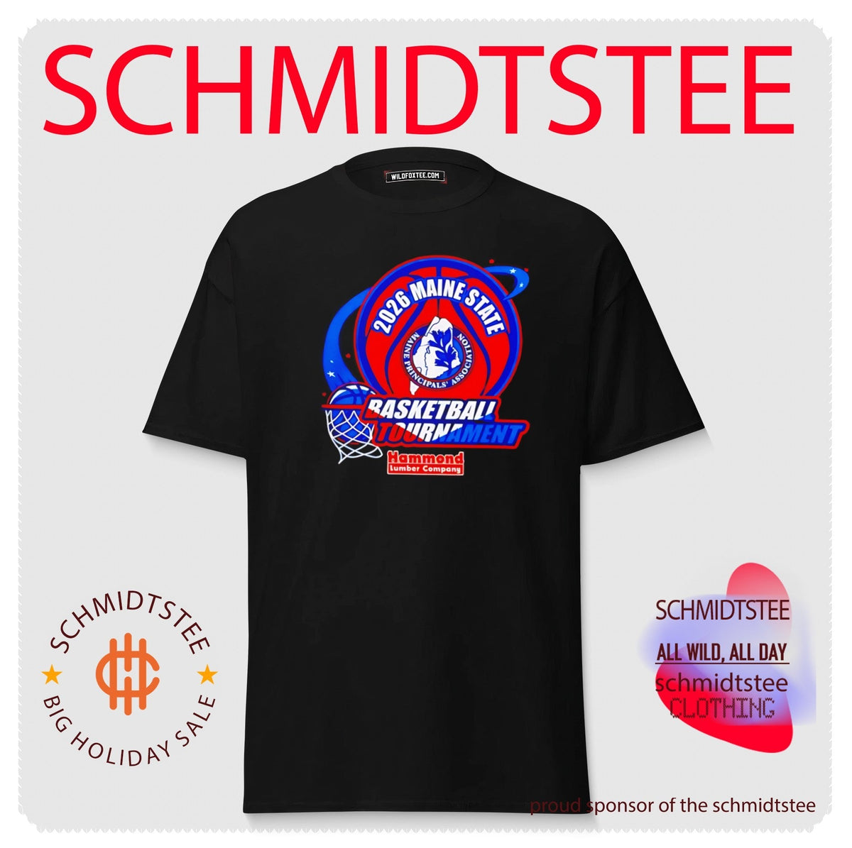 2026 Maine State Basketball Tournament Maine Principals’ Association Hammond Lumber Company shirt