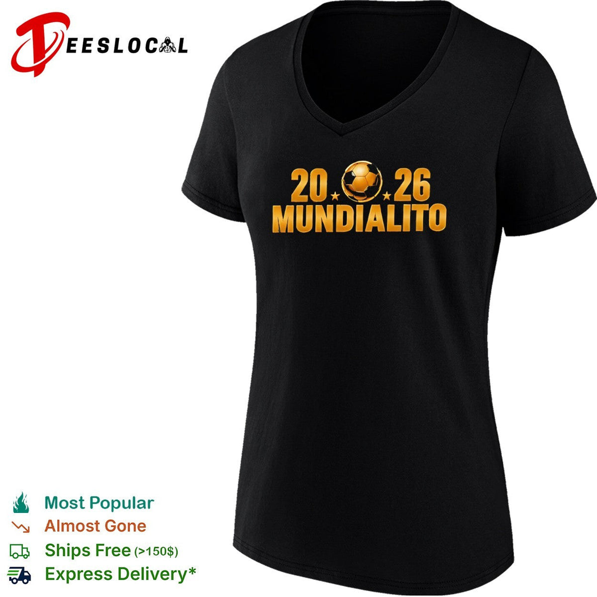 2026 Mundialito Gold Soccer Shirt Unisex