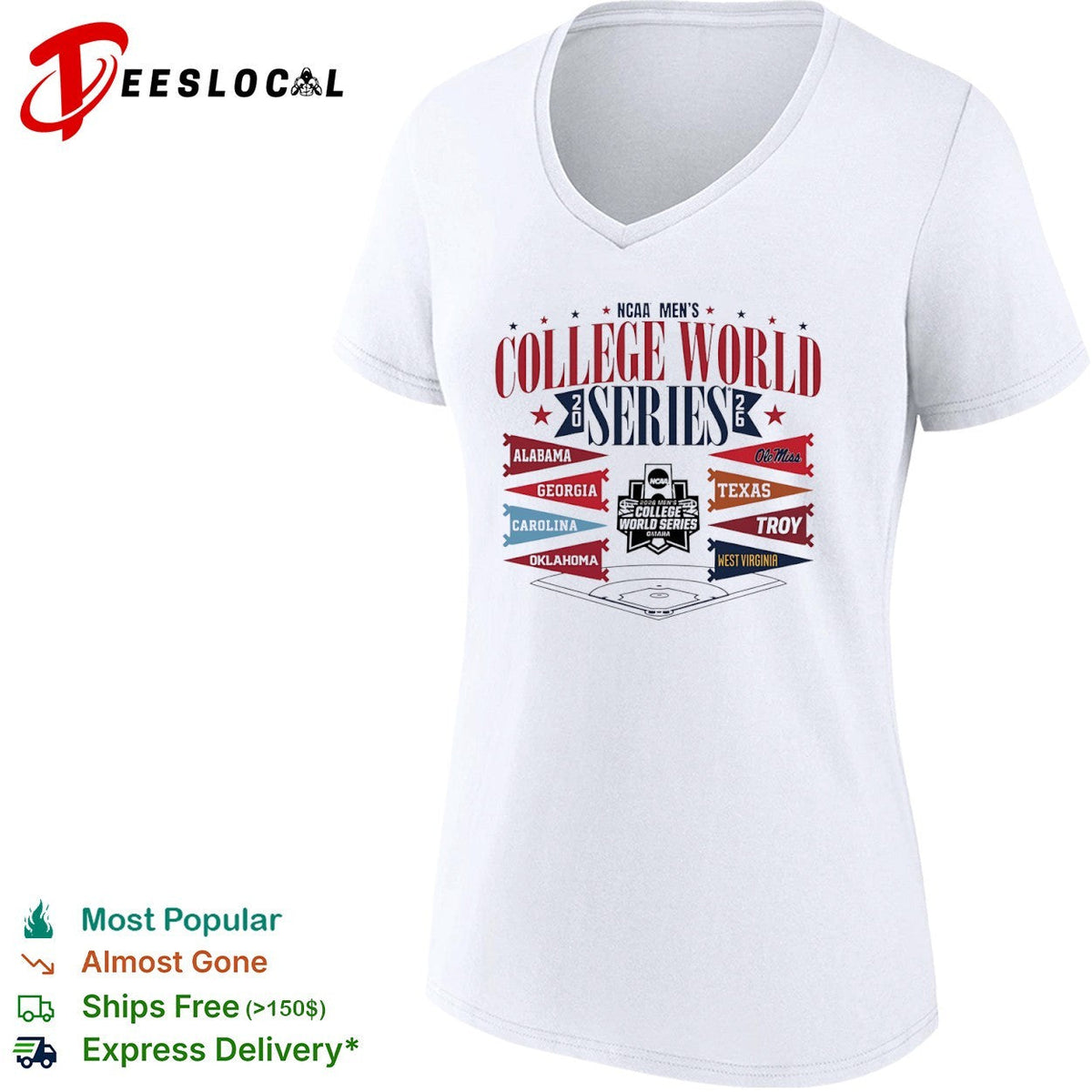 2026 NCAA College World Series Alabama Georgia Carolina Oklahoma Ole Miss shirt Unisex