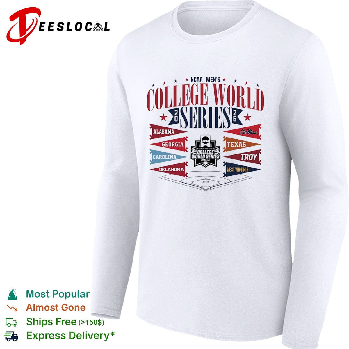 2026 NCAA College World Series Alabama Georgia Carolina Oklahoma Ole Miss shirt Unisex
