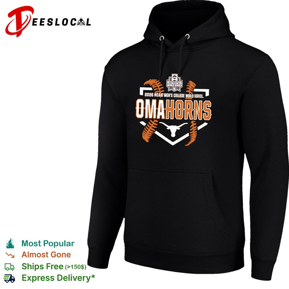 2026 NCAA Men’s College World Series Omahorns Texas Longhorns Baseball Logo shirt Unisex