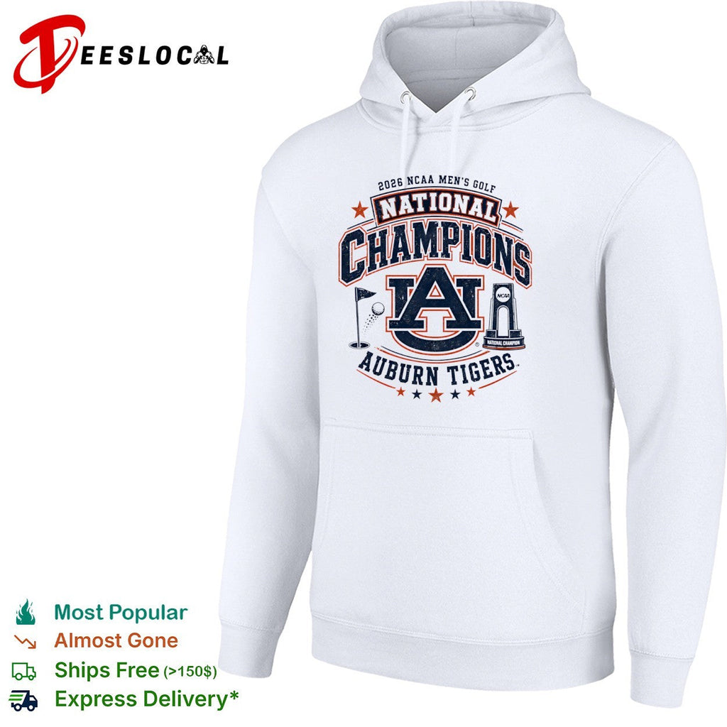 2026 NCAA Men’s Golf National Champions Auburn Tigers Logo Trophy Golf Ball shirt Unisex