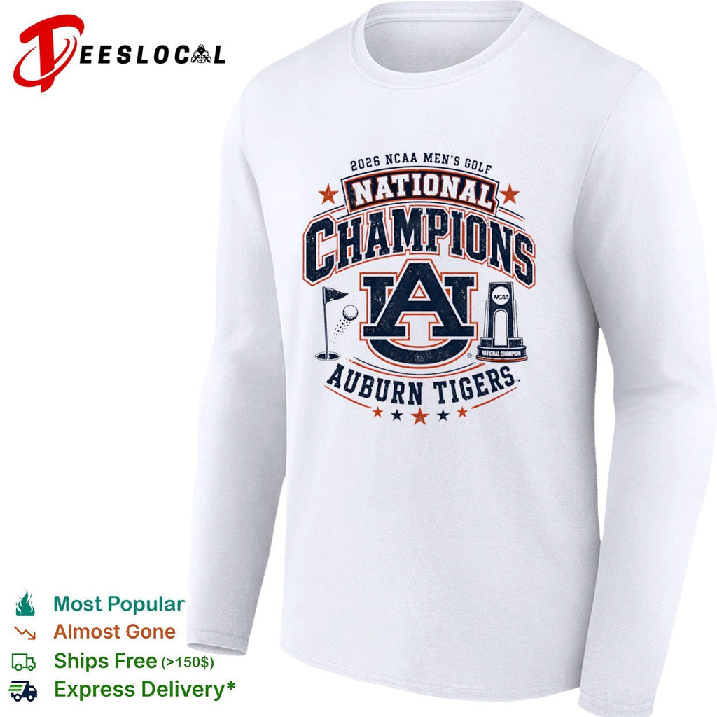 2026 NCAA Men’s Golf National Champions Auburn Tigers Logo Trophy Golf Ball shirt Unisex