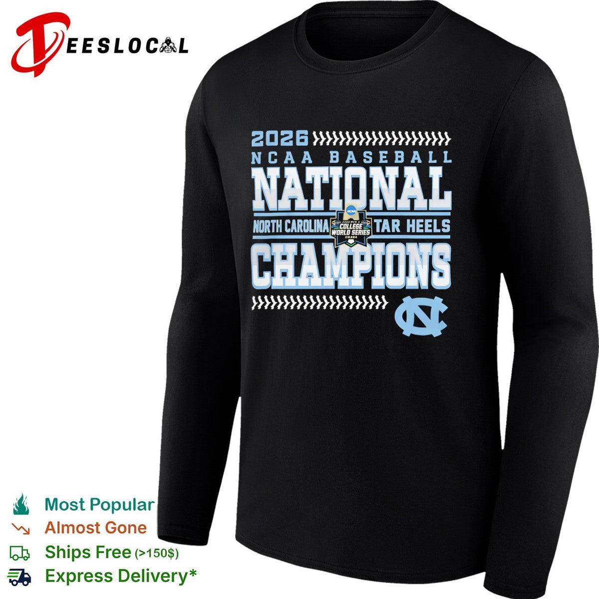 2026 North Carolina Tar Heels NCAA Baseball National Champions shirt Unisex