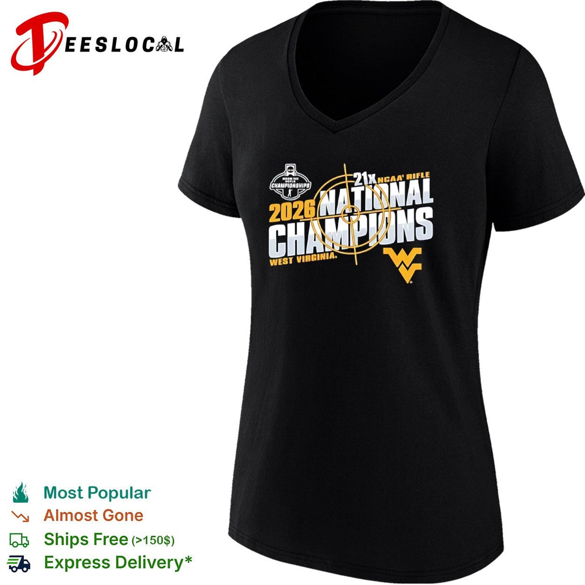 2026 West Virginia Mountaineers 21x NCAA Rifle National Champions logo shirt Unisex