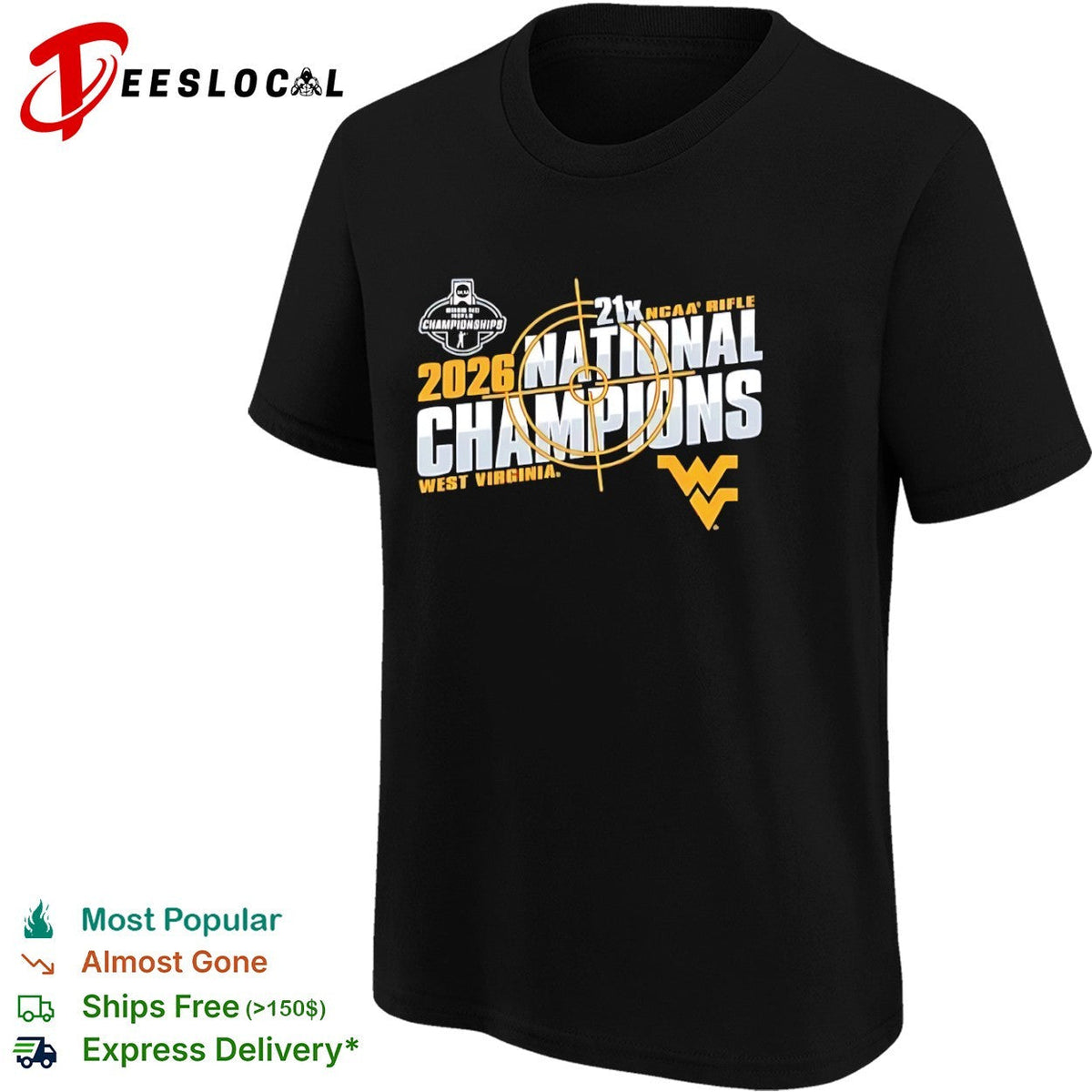 2026 West Virginia Mountaineers 21x NCAA Rifle National Champions logo shirt Unisex