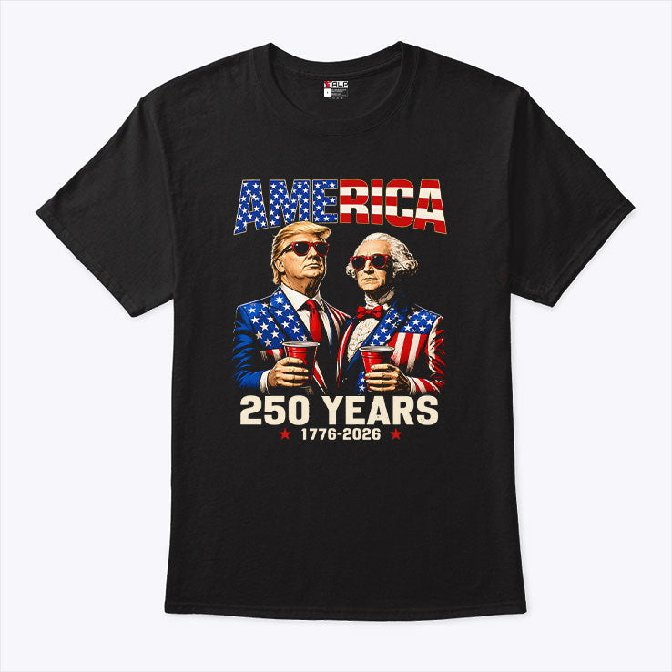 250 Years America Anniversary Trump Washington T Shirt Unisex