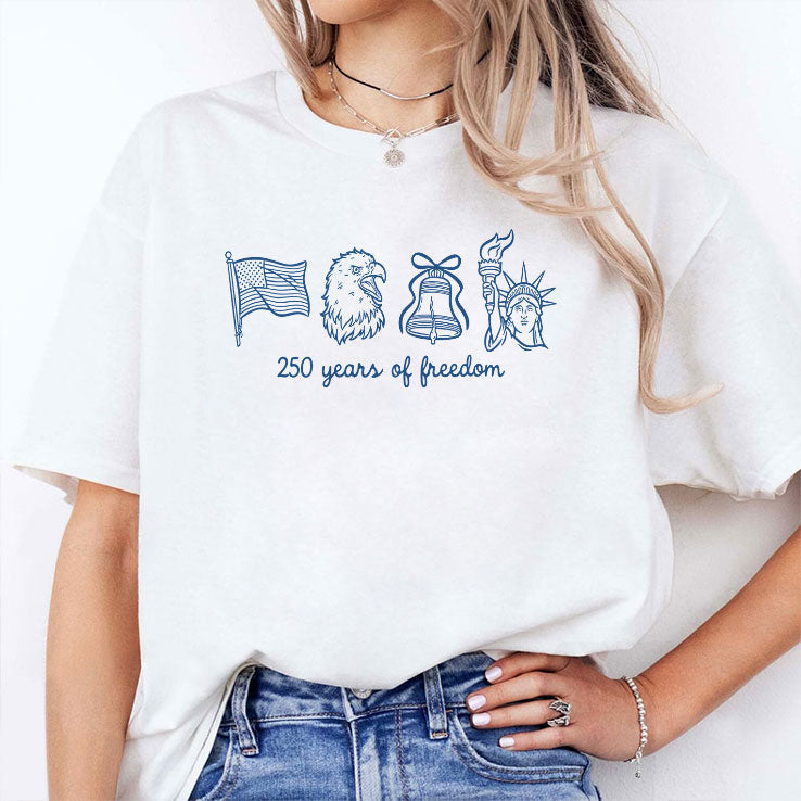 250 Years Of Freedom American Flag Eagle Liberty T Shirt Unisex