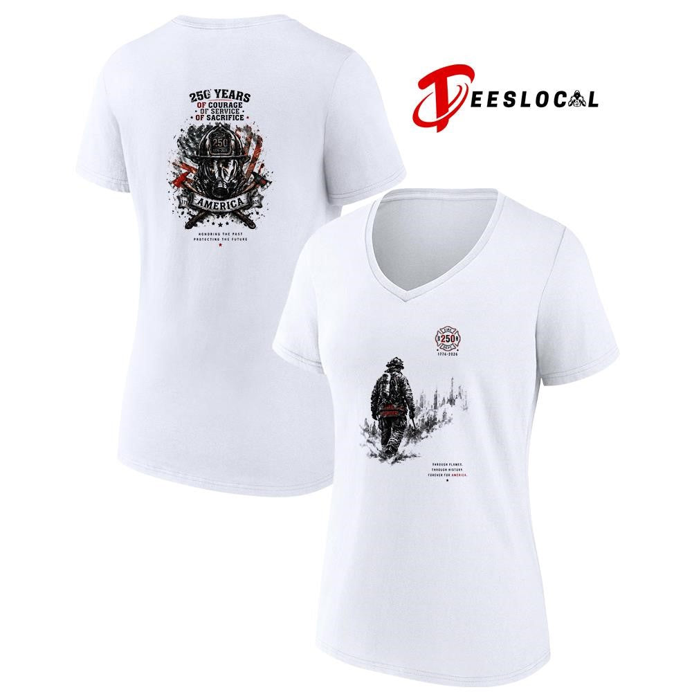 250 fire dept through flames through history forever for America graphic shirt Unisex