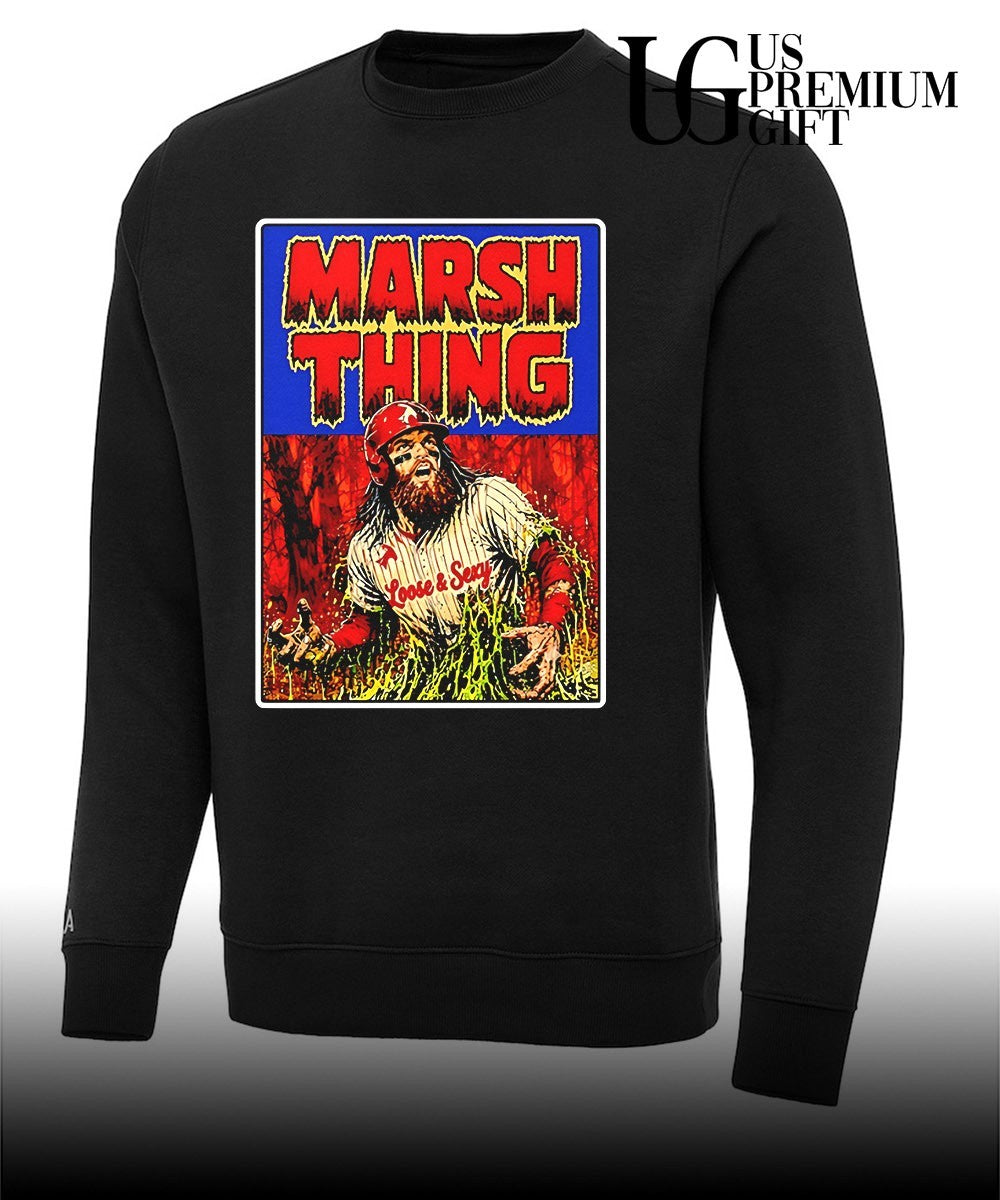 Marsh Thing holding fish Philadelphia Phillies baseball shirt Unisex