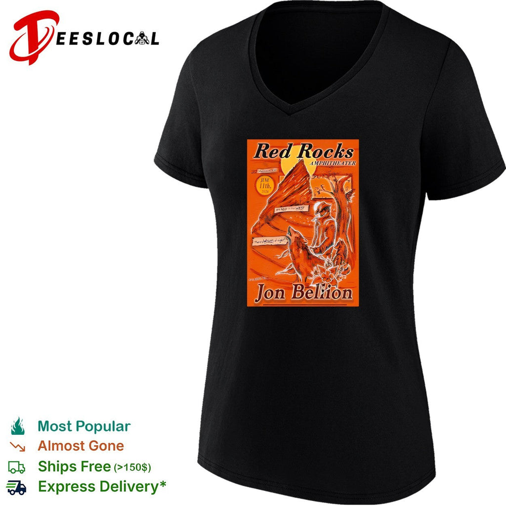 Red Rocks Amphitheater concert poster cowboy deer art June 2026 shirt Unisex