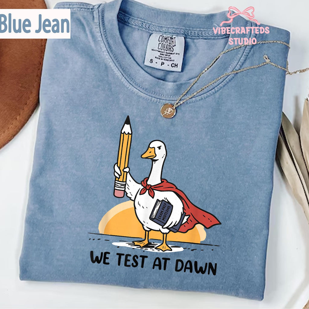 Test Dawn Teacher Goose Comfort Colors Test Day Teacher Teacher Humor Exam Day Goodbye School Tee