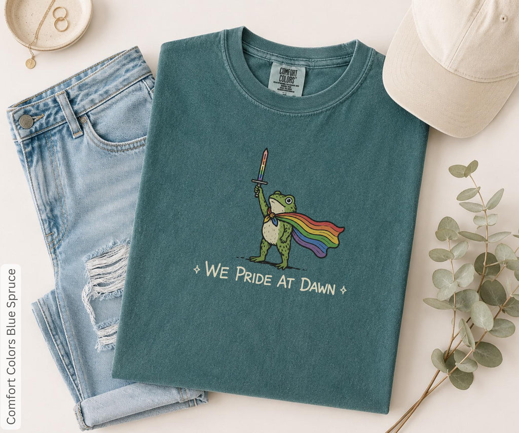 Pride Ride Dawn Frog Flag Comfort Colors Unisex