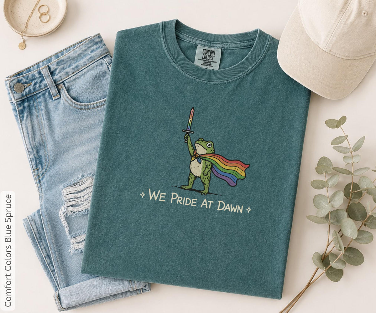 Pride Ride Dawn Frog Flag Comfort Colors Unisex