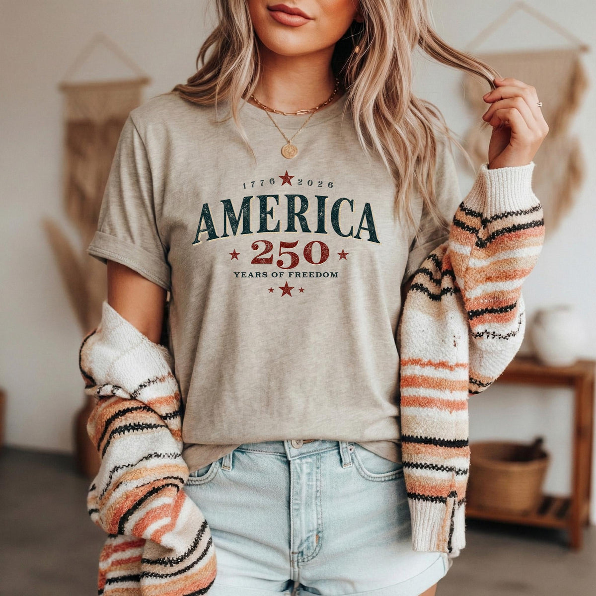 250 Years Freedom Bella Canvas Retro American Flag Usa Flag 4th July Proud Patriotic American