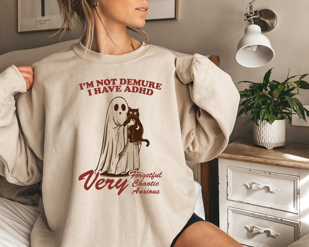 Demure Adhd Demure Trend Halloween Ghos Ghost Holding Ca Very Demure Ghos