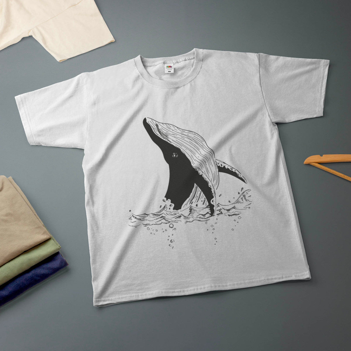 Whale Ink Drawing Various Sizes Colours Tee Unisex
