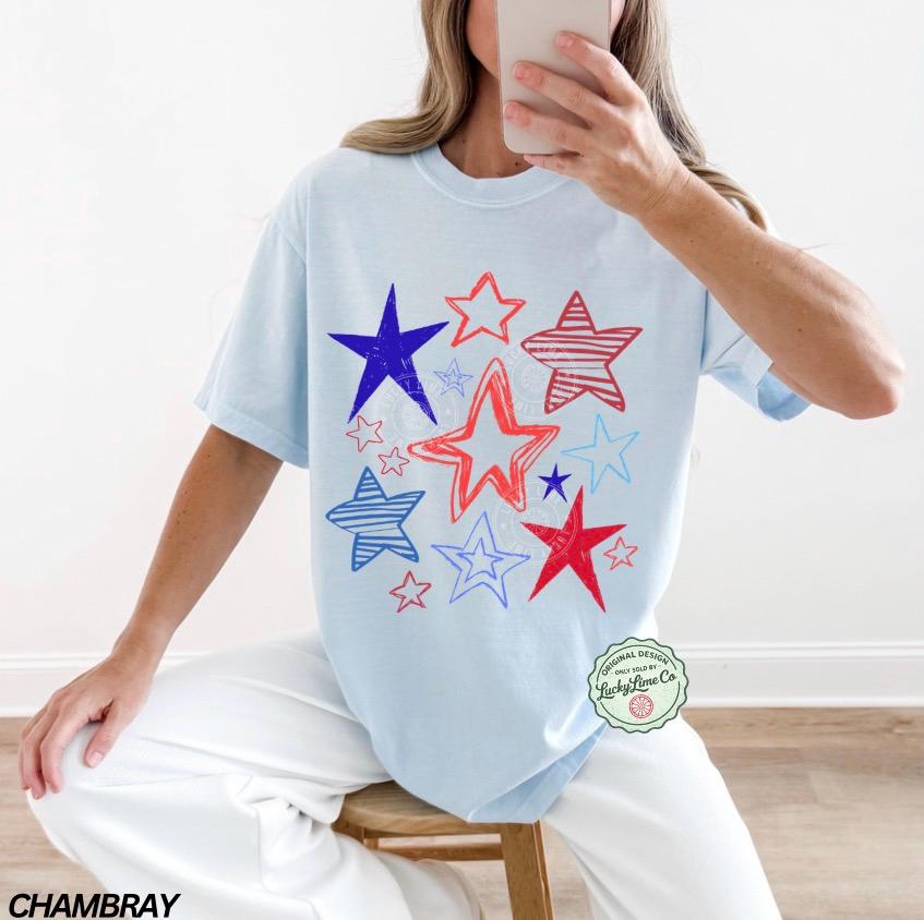 Retro 4th July Stars Comfort Colors Patriotic Usa Tee 4th July Summer America