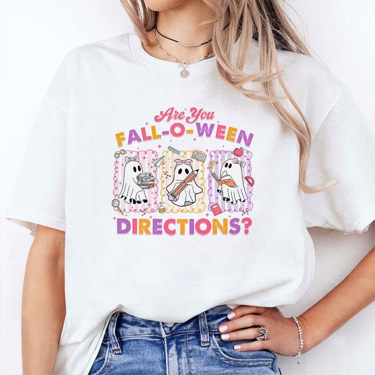 Are You Fall-O-Ween Directions Halloween Fall Teacher T Shirt Unisex