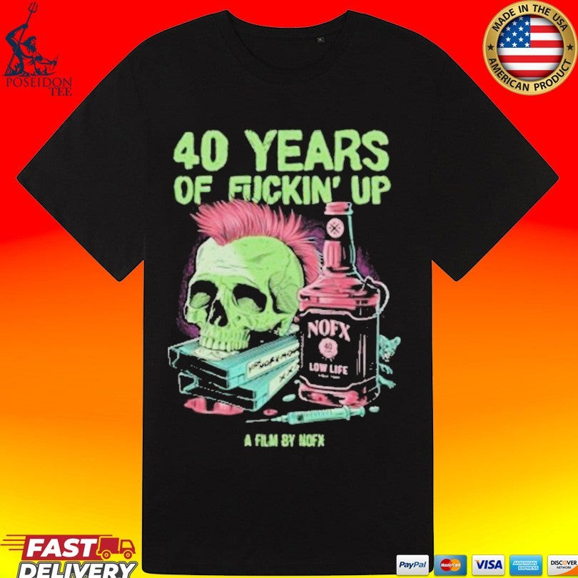 40 Years Of Fuckinup Bottle Skull Unisex
