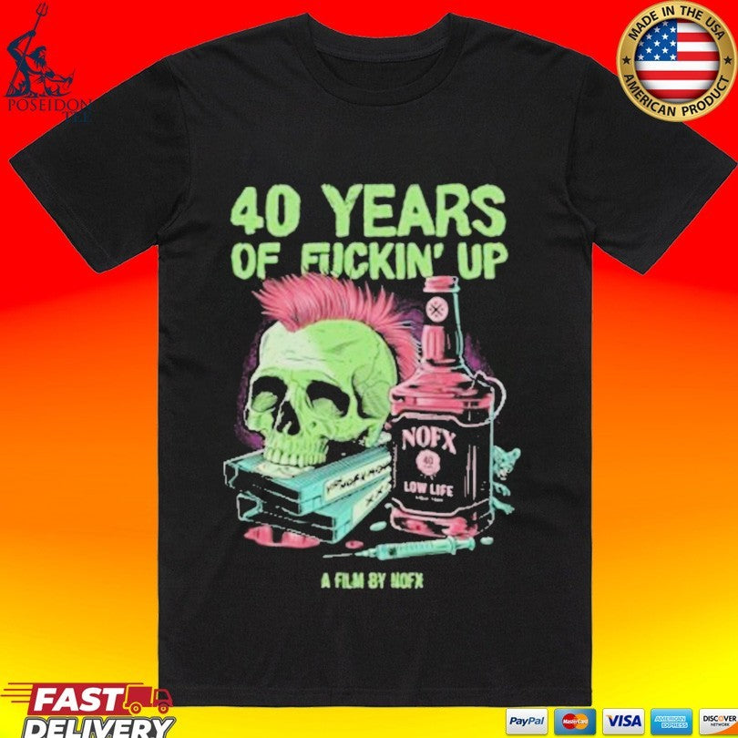 40 Years Of Fuckinup Bottle Skull Unisex