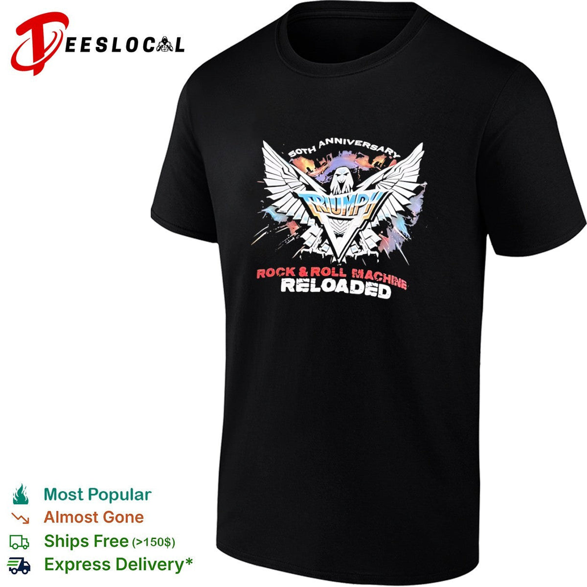 50th Anniversary Rock and Roll Machine Reloaded eagle shirt Unisex