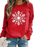 Merry Christmas Shirts for Women Let It Snow Sweatshirts Xmas Tree Graphic Tshirts Winter Snowman Fleece Pullover