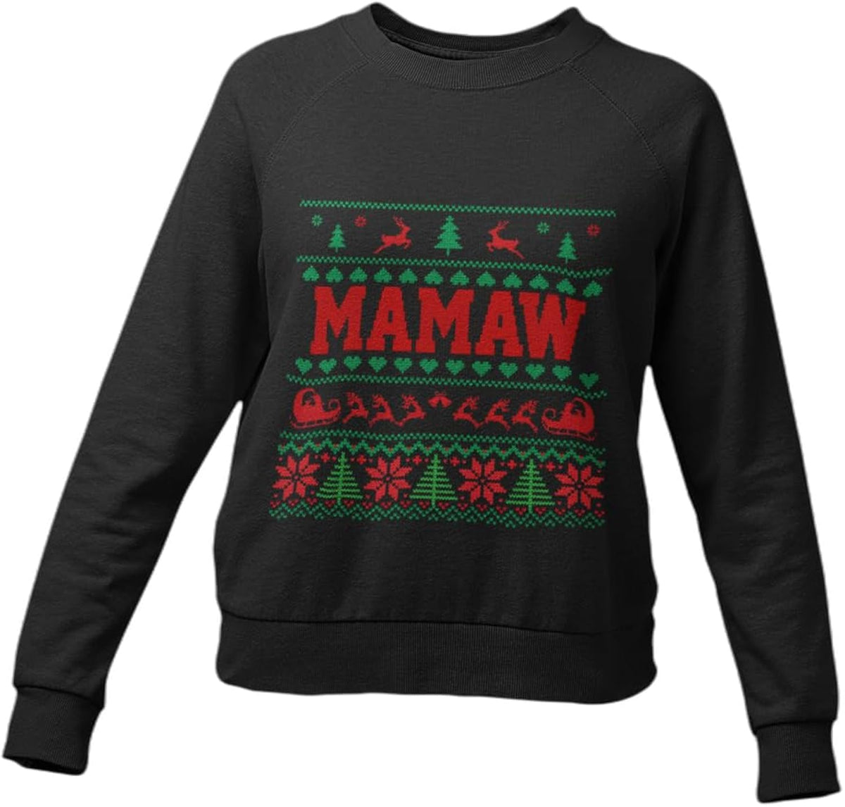 Mamaw Women Christmas Sweatshirt Ugly Sweater Print, Gift for Grandma
