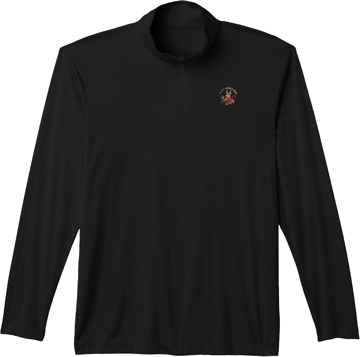 Confident Reindeer Merry Levels High Festive Holiday Fun Performance Quarter-Zip Top