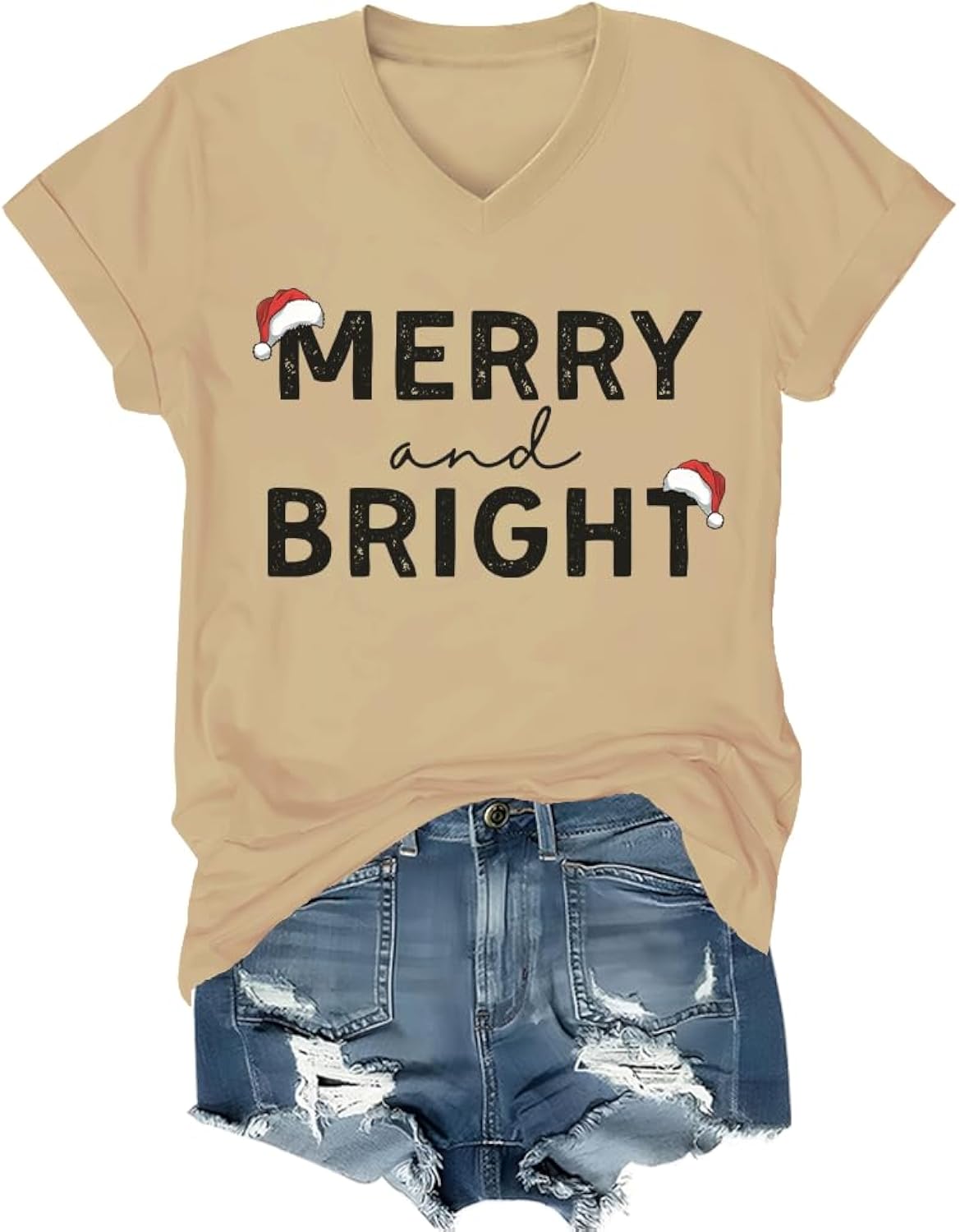 I'm Trying to Feel Merry and Bright Couples Shirt V Neck Christmas Couples T-Shirt Unisex