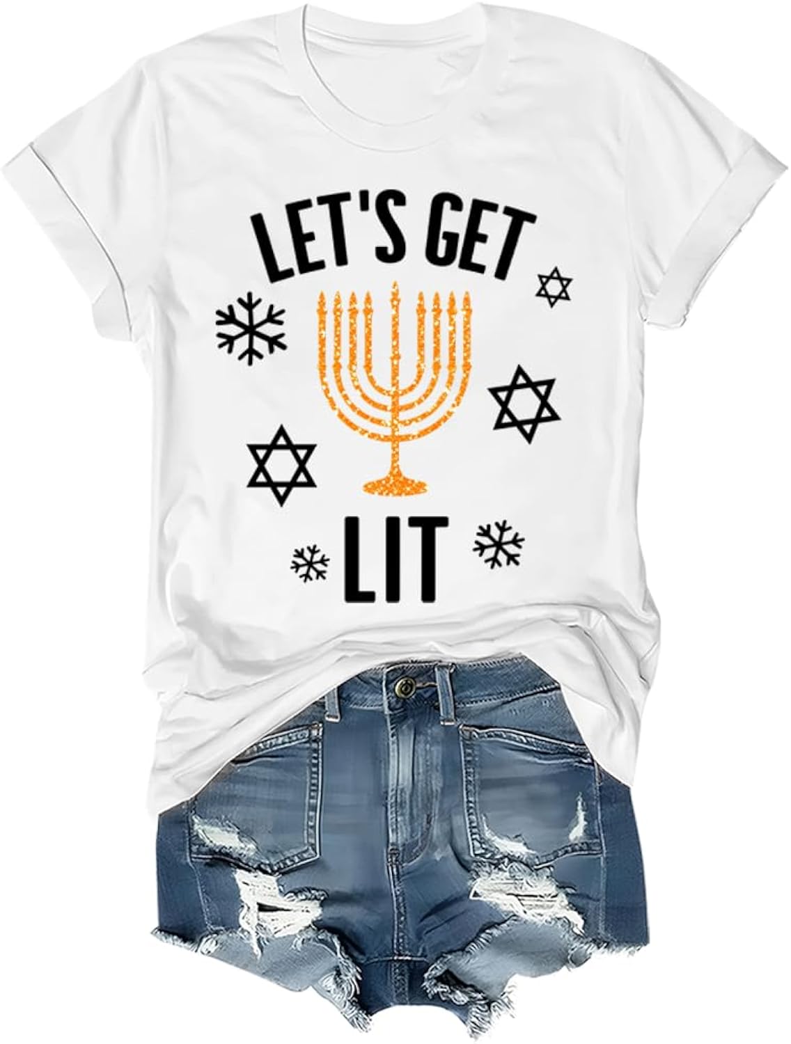 Let's Get Lit Christmas Shirt Hanukkah Shirt Funny Hanukkah Gifts